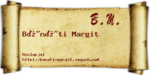 Bánáti Margit névjegykártya